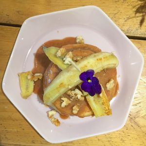 vegan salted caramel protein pancakes at Kcal Kitchen in Glasgow