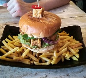 Veganese burger at Viet Shack in Manchester