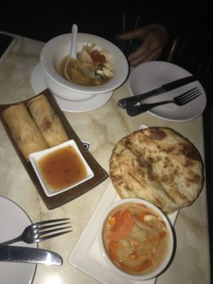 spring rolls and massam & roti  at Chatayee Thai in Philadelphia