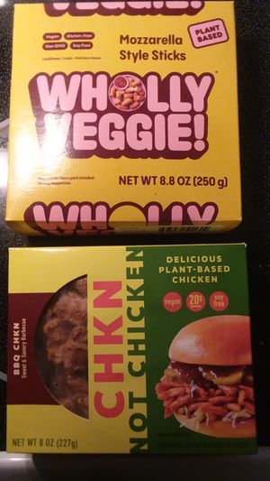 Vegan mozzarella sticks and bbq chicken at Sprouts Farmers Market in Naples