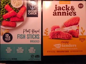 Vegan fish sticks, and jackfruit tenders (that taste like chicken) at Sprouts Farmers Market in Naples