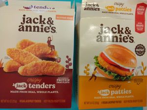 Vegan chick'n tenders and patties. Made with jackfruit. at Sprouts Farmers Market in Naples