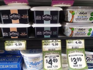 They have many types of vegan cream cheese. This is just 3 of them. at Sprouts Farmers Market in Naples
