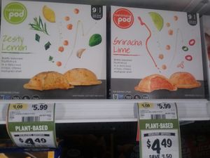 Vegan hummus appetizers in frozen section at Sprouts Farmers Market in Naples