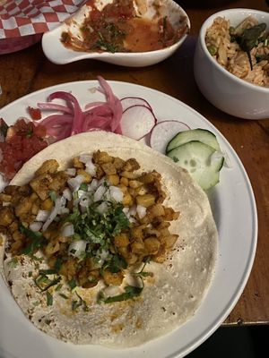 Chorizo de soya  at Cunada in New Orleans