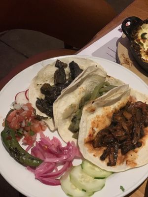  Vegan tacos Nopal Hongos and Portebello al pastor at Cunada in New Orleans