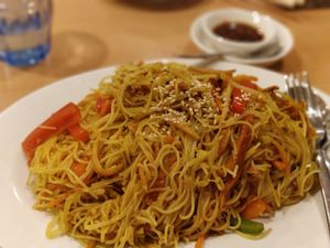 Singapore noodles at Tian Ci Vegan in Darlington