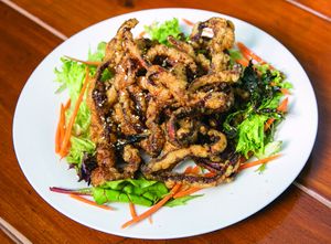 Deep-fried Chinese Mushroom with Soy Sauce at Tian Ci Vegan in Darlington