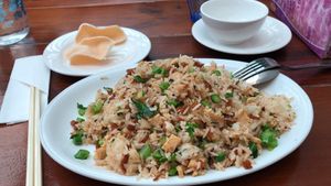 Tian ci signature fried rice, spicy and tasty . at Tian Ci Vegan in Darlington