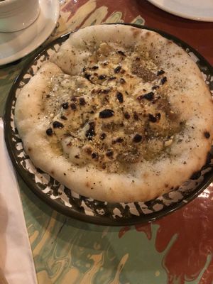 Christmas garlic bread  at Plant Club in North London