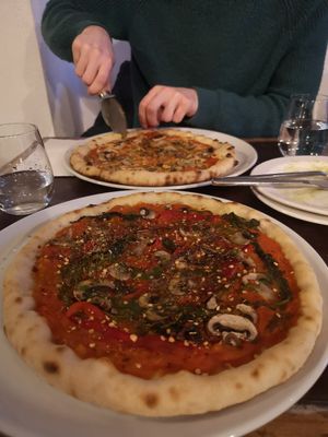 Etna pizza (super spicy) at Plant Club in North London