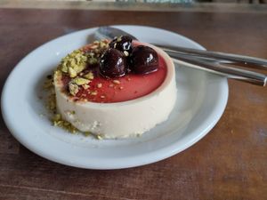 Panna cotta at Plant Club in North London