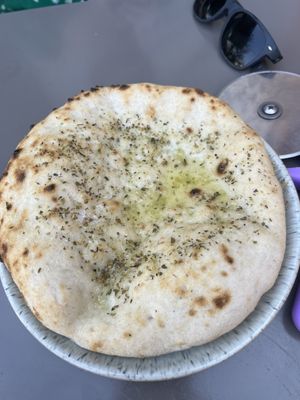 Garlic bread at Plant Club in North London