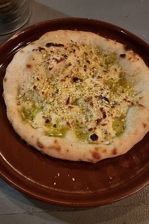 Cheesy garlic bread at Plant Club in North London