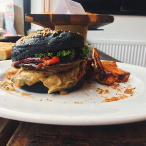 Burger  at Plant Club in North London