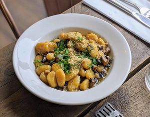 Mushroom Truffle Gnocchi at Plant Club in North London
