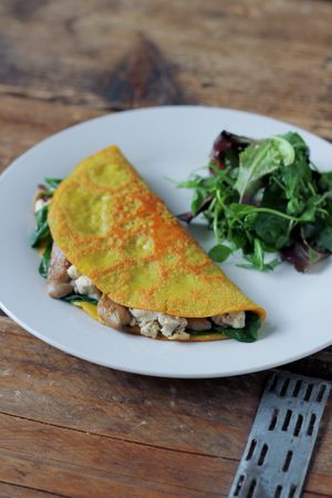 Mushroom Nomelette at Plant Club in North London