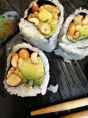 I loved the avocado peanut one   at Ryo Sushi in Chicago