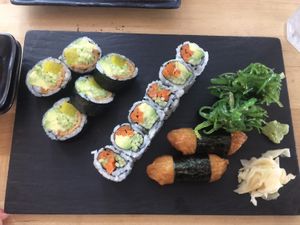 Futo maki roll (with out egg), vegetable roll, tofu skin, seewead  at Ryo Sushi in Chicago