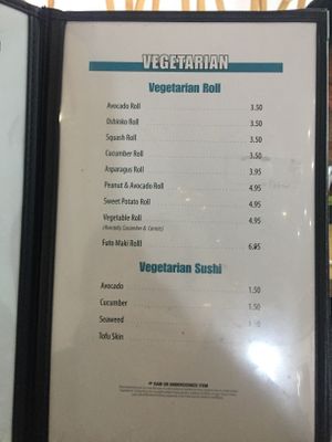 Futo maki can be vegan if without egg at Ryo Sushi in Chicago