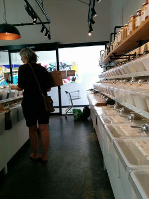 in the bulk-food shop (Naked Foods) at Wholehealth Pharmacy & Healthfoods West End in Brisbane