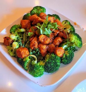 Spicy ginger soy perfection (current favorite) at Golden Lotus Vegan Restaurant in Oakland