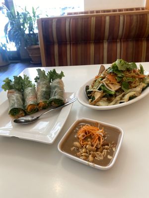 Recommend the Spring Rolls and Veggie Chow Mein 😛💕  at Golden Lotus Vegan Restaurant in Oakland