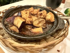 Eggplant clay pot  at Golden Lotus Vegan Restaurant in Oakland