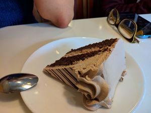 motcha cake at Golden Lotus Vegan Restaurant in Oakland