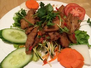 Spicy Gourmet Chicken at Golden Lotus Vegan Restaurant in Oakland