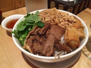 Vermicelli with Fried Rolls at Golden Lotus Vegan Restaurant in Oakland
