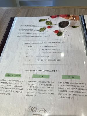 Menú at M's Table in Yokohama