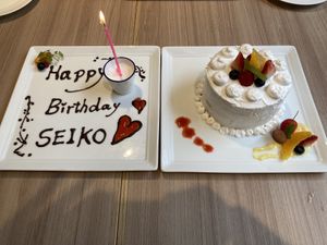Vegan birthday cake  at M's Table in Yokohama