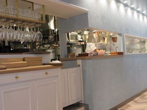 Open kitchen at M's Table in Yokohama