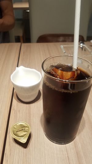 iced coffee, soymilk, Sujhata brand coffee creamer (contains dairy) at M's Table in Yokohama