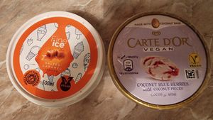 Vegan ice creams at Spar Market in Budapest