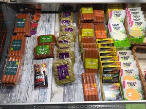 Mock meats and cheese  at Spar Market in Budapest