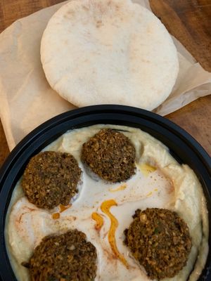 Falafel Hummus Bowl w/Pita: $9.00 at Island Pita - Food Truck in Kailua