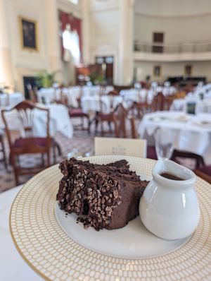 Rich vegan chocolate ganache at The Pump Room in Bath