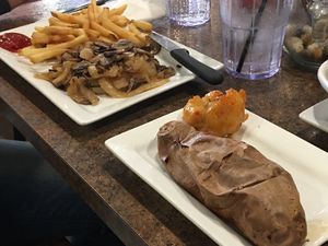 Chopped steak and sweet potato  at Blondie's in Flint