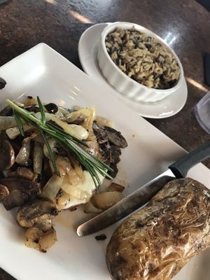 Beyond Meat Smothered Chopped “steak”. Came with choice of 2 sides 👍 at Blondie's in Flint