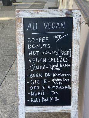 Sign  at Green Taste Vegan Goods in San Francisco