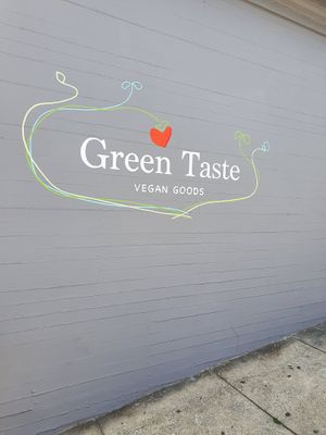 Outside the shop at Green Taste Vegan Goods in San Francisco