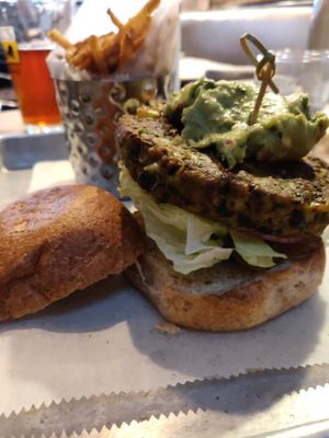 Black bean burger  at Brooklyn Burgers & Beer in Brooklyn