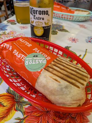 Mushroom burrito at Pastor Tacos in Copenhagen