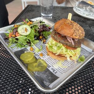 anarchy burger w salad  at Verdura in Phoenix