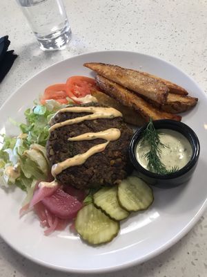 Anarchy burger (without bun they were out of the GF bun)  at Verdura in Phoenix