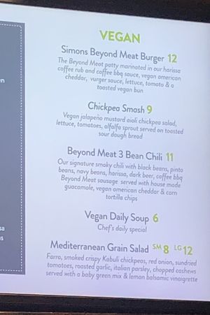 Eve Cafe’s vegan menu  at Eve Cafe in Calgary