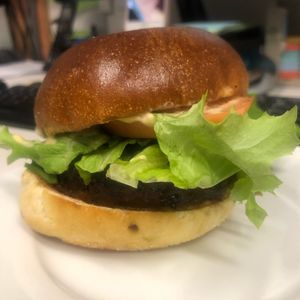 Simon’s Beyond Meat Burger  at Eve Cafe in Calgary