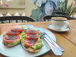 Avocado toast at Hanoi Coffee Station in Hanoi